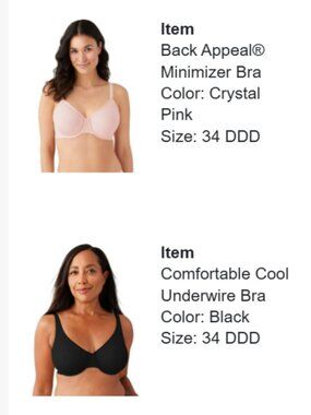 Bundle of two Wacoal 34DDD bras NWT